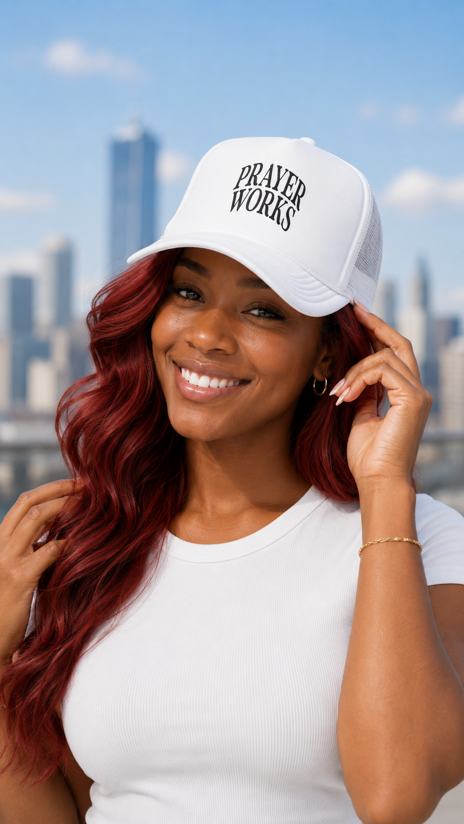Prayer Works Trucker Hat — Inspirational Religious Foam Cap
