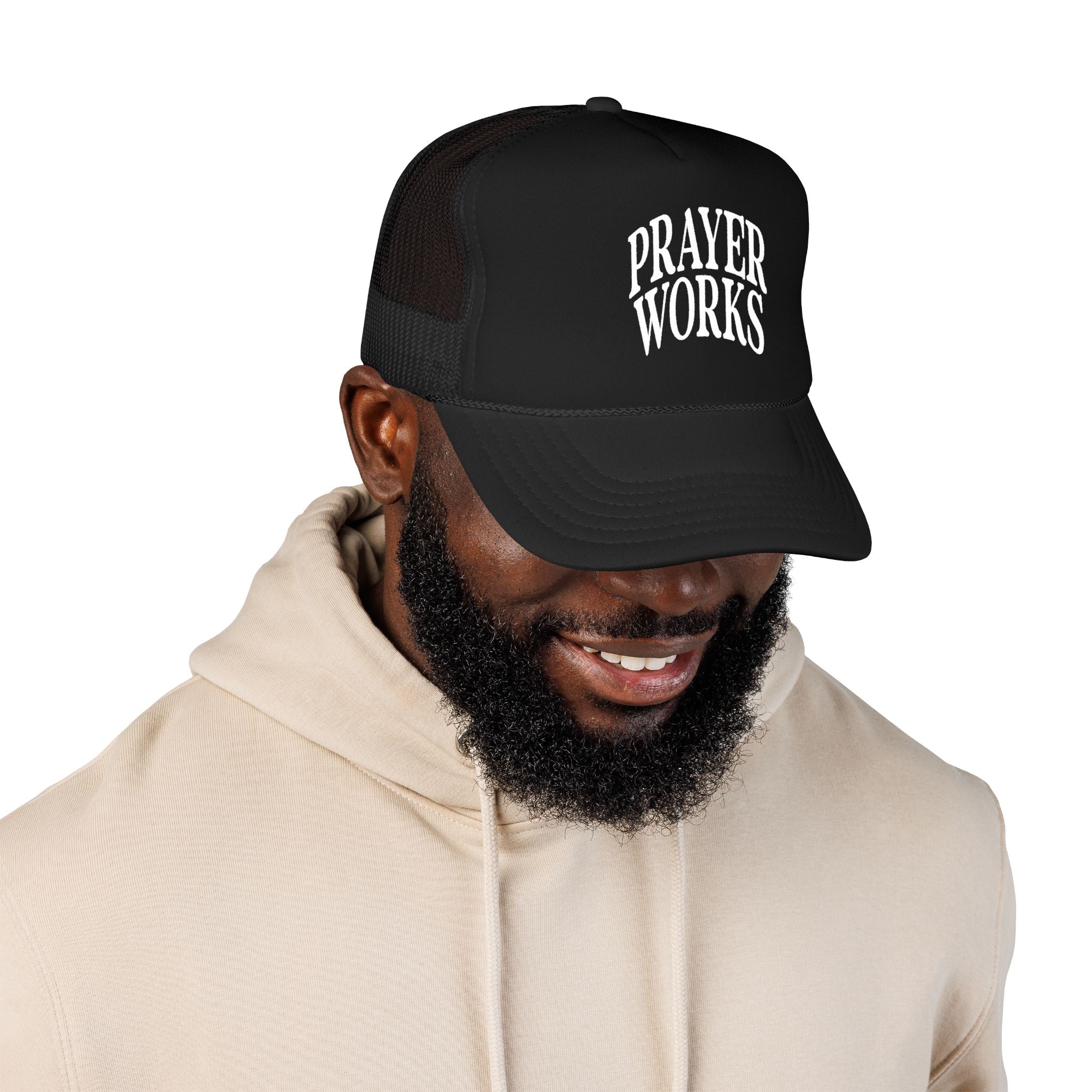 Prayer Works Trucker Hat — Inspirational Religious Foam Cap