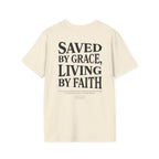 Saved by grace, living by faith — Ephesians 2:8  - Unisex Softstyle T-Shirt - Got Jesus?