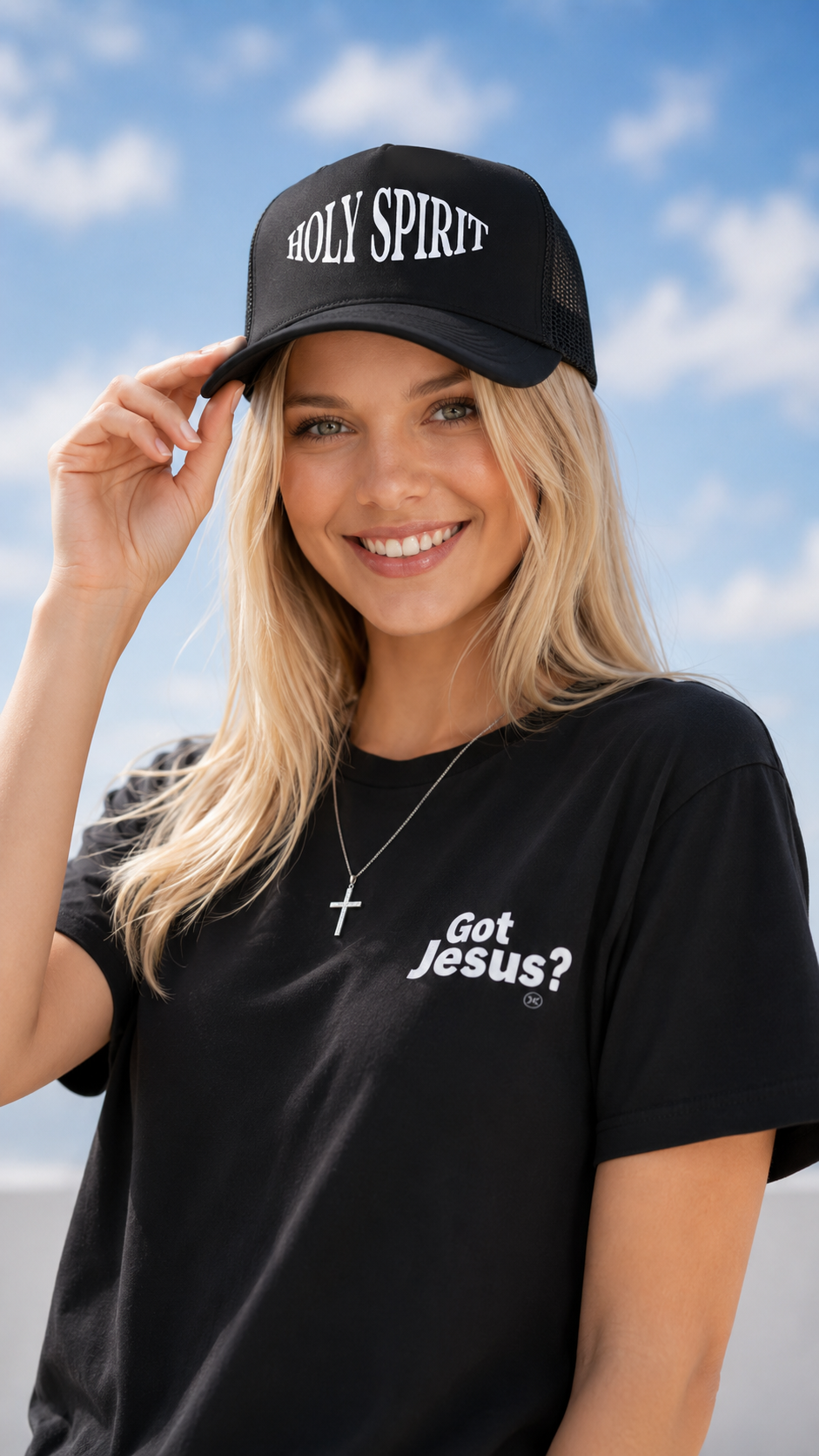 Holy Spirit Trucker Hat – Faith-Based Foam Mesh Cap