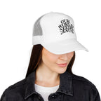 Trucker Hat — "Our World Needs Jesus" Embroidered Christian Foam Cap