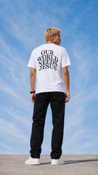 Our World Needs Jesus T-Shirt — "Got Jesus?" Front Christian Tee
