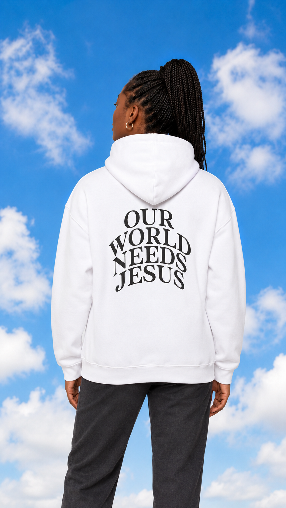 Our World Needs Jesus Hoodie — Christian Faith Pullover