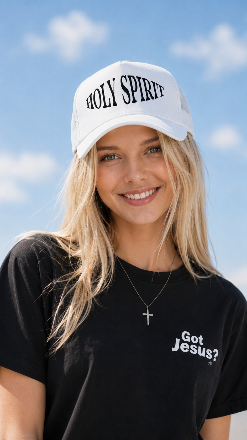Holy Spirit Trucker Hat – Faith-Based Foam Mesh Cap